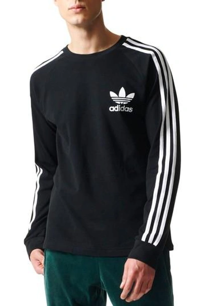 Shop Adidas Originals 3-stripe Pique T-shirt In Black