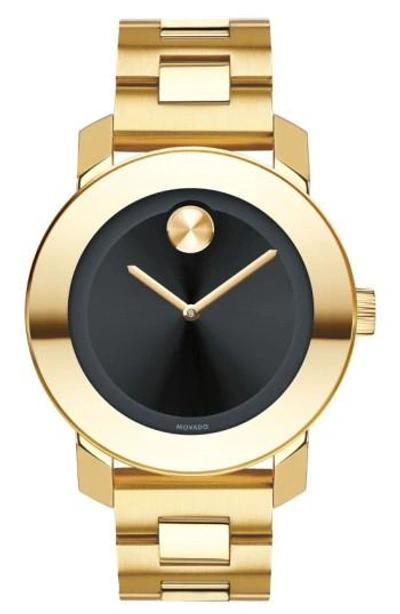 Shop Movado 'bold' Round Bracelet Watch, 36mm In Gold/ Black