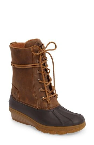 Sperry Saltwater Wedge Reeve Waterproof Boot In Ginger ModeSens