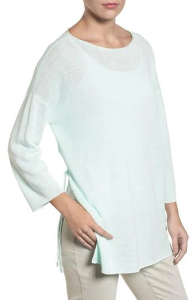 Shop Eileen Fisher Side Tie Organic Linen Sweater In White