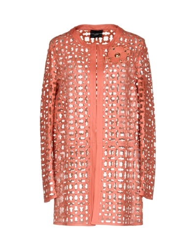 Shop Atos Lombardini Full-length Jacket In Pastel Pink