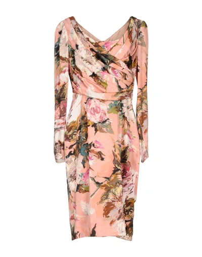 Shop Dolce & Gabbana Knee-length Dresses In Pale Pink