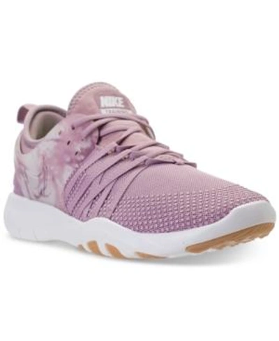 Shop Nike Women's Free Tr 7 Training Sneakers From Finish Line In Plum Fog/summit White/gho