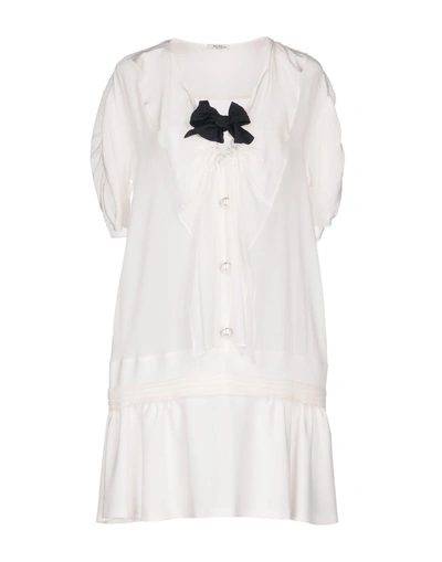 Shop Miu Miu Shirt Dress In White