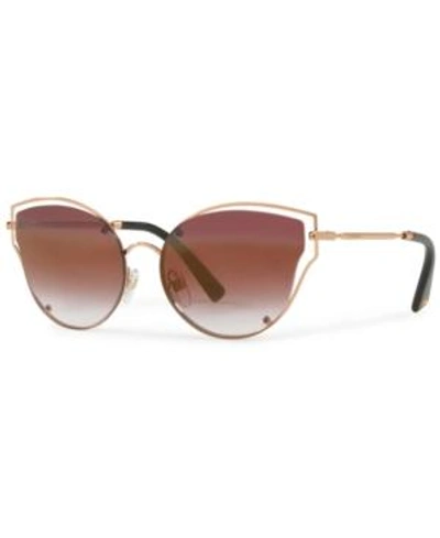 Shop Valentino Sunglasses, Va2015 In Rose Gold/pink Mirror