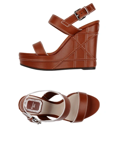 Shop Dior Sandals In Brown