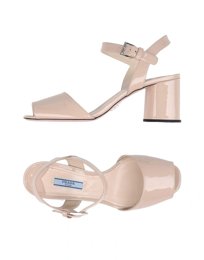 Shop Prada Sandals In Beige