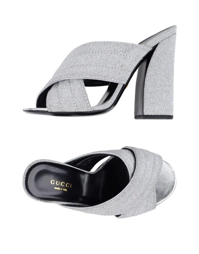 Shop Gucci Sandals In Silver