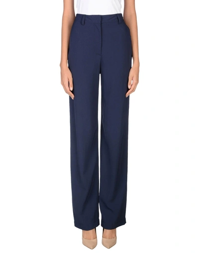 Shop Dkny Casual Pants In Dark Blue