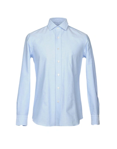 Shop Salvatore Piccolo Shirts In Sky Blue