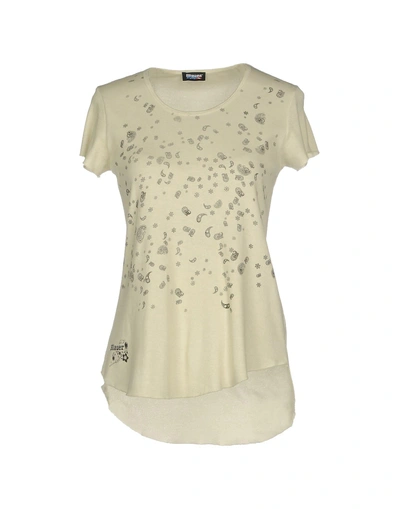 Shop Blauer T-shirt In Ivory