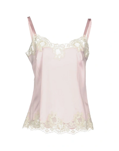 Shop Dolce & Gabbana Woman Top Light Pink Size 8 Silk, Cotton, Elastane, Polyamide