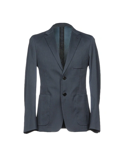 Shop Prada Suit Jackets In Dark Blue