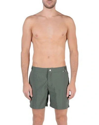 Shop Danward Swim Shorts In Military Green
