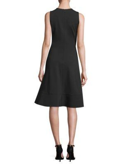 Shop Donna Karan Sleeveless Fit-&-flare Dress In Black