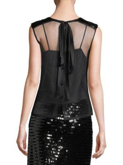 Shop Marc Jacobs Sequin Sleeveless Shell Top In Black