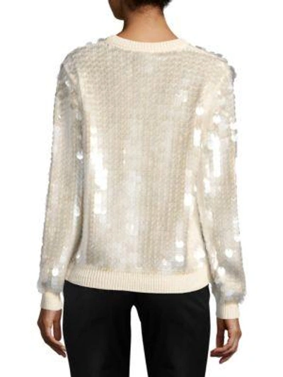 Shop Marc Jacobs Wool Sequin Sweater In Ivory