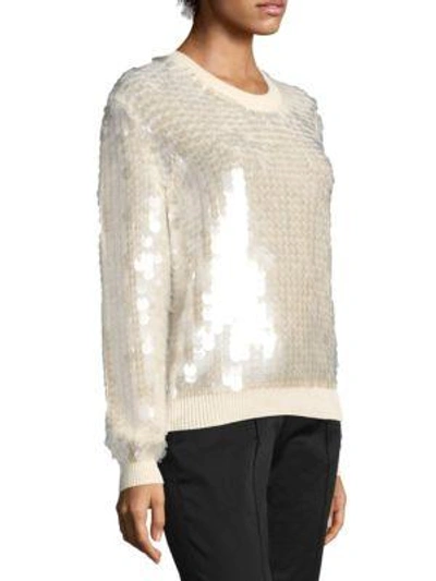 Shop Marc Jacobs Wool Sequin Sweater In Ivory