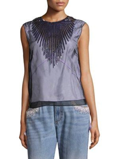 Shop Marc Jacobs Tulle Shell Sequin Blouse In Light Purple