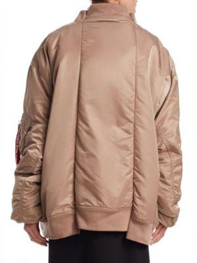 Shop Vetements X Alpha Industries Reversible Bomber Jacket In Rose Pink