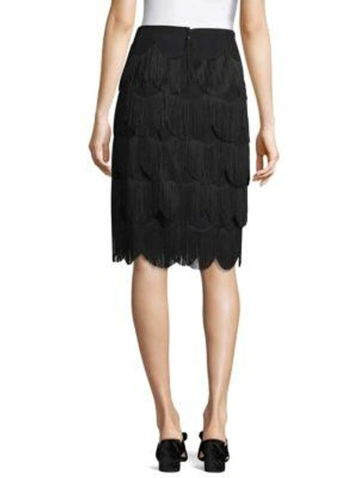 Shop Marc Jacobs Knee-length Fringe Skirt In Black