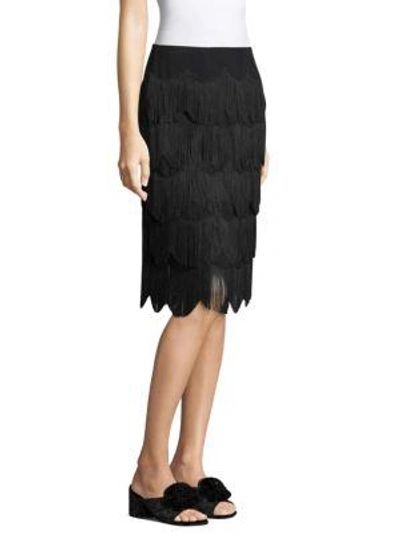Shop Marc Jacobs Knee-length Fringe Skirt In Black