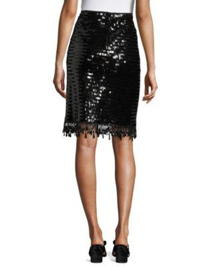 Shop Marc Jacobs Knee-length Sequin Fringe Skirt In Black