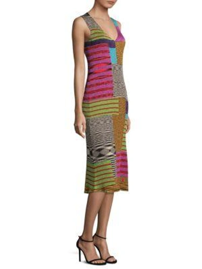 Shop Missoni V-neck Patchwork Dress In Multi