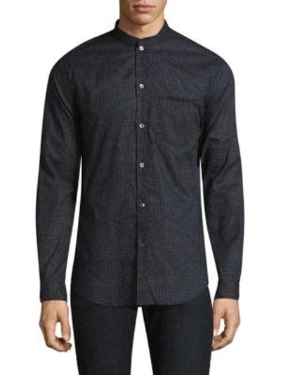 Shop John Varvatos Polka Dots Slim-fit Button-down Shirt In Black