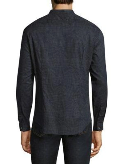 Shop John Varvatos Polka Dots Slim-fit Button-down Shirt In Black