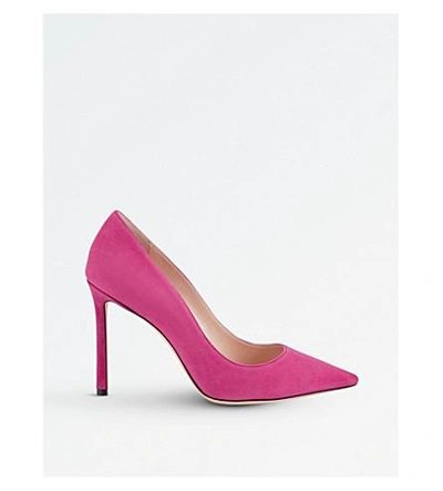 Shop Jimmy Choo Romy 100 Suede Courts In Cerise