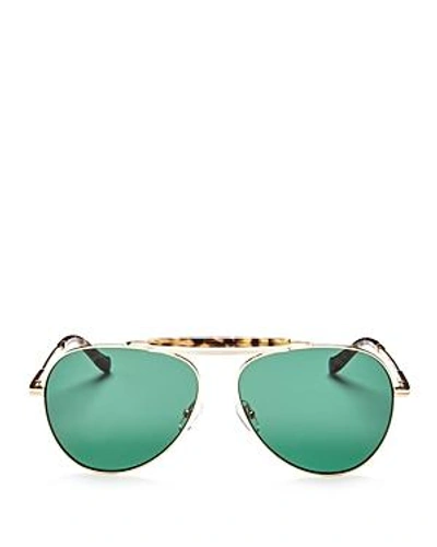Shop Sonix Women's Nara Aviator Sunglasses, 61mm In Brown Tortoise/olive Solid