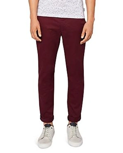 Shop Ted Baker Procor Slim Fit Chinos In Dark Red