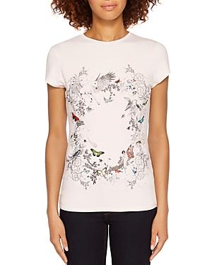 Ted Baker Jow Enchanted Dream Fitted Tee In Pale Pink | ModeSens