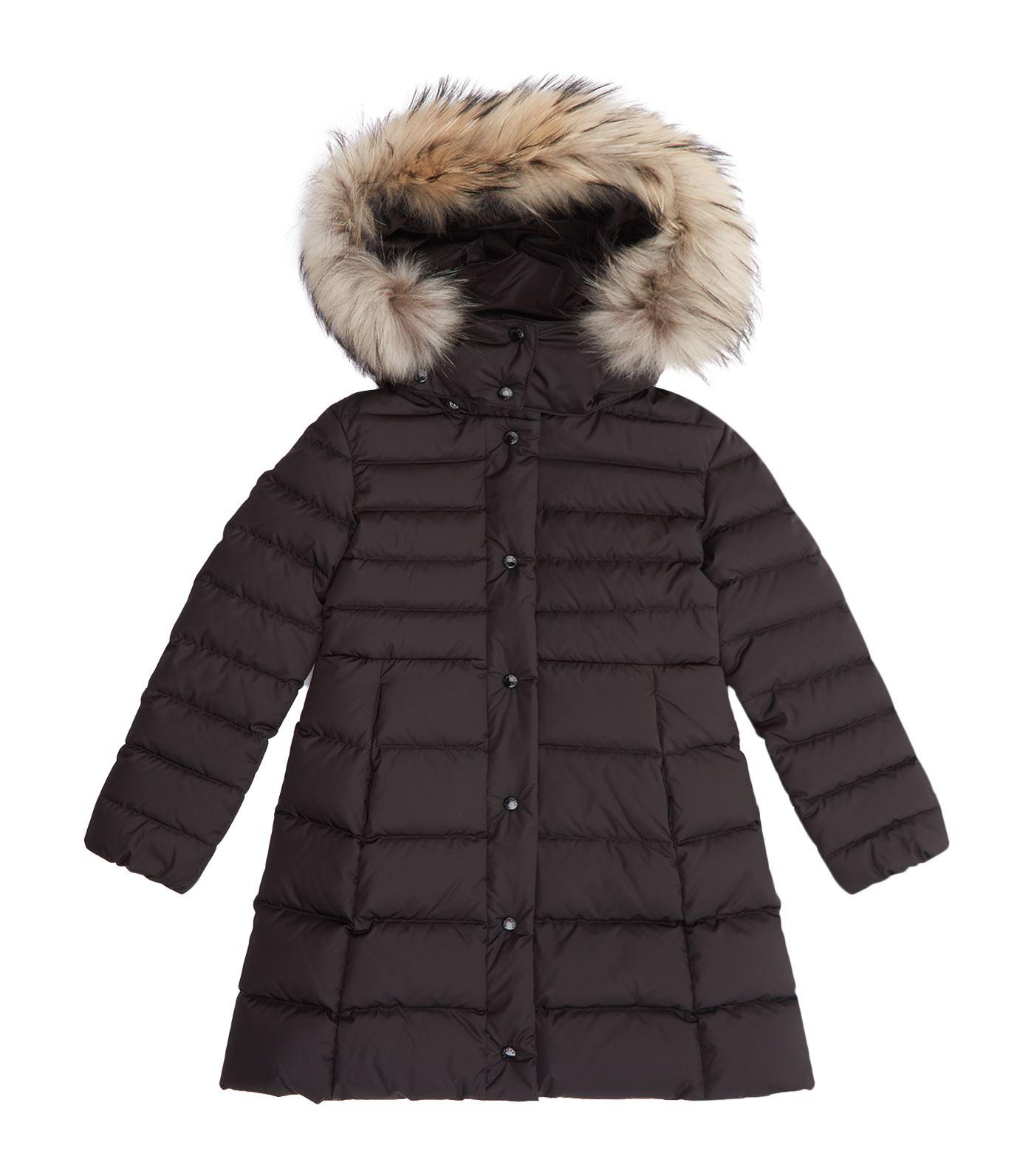 Moncler Neste Fur Hood Coat In Black 