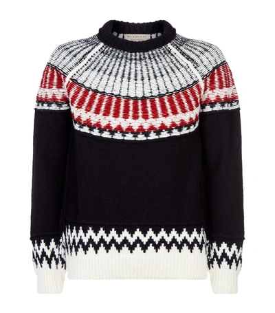 Shop Burberry Fair Isle Sweater In Black