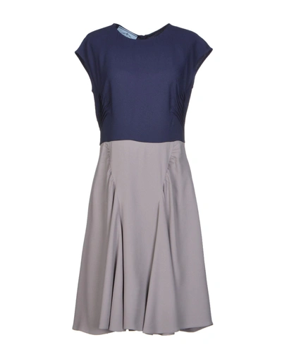 Shop Prada Short Dresses In Dark Blue