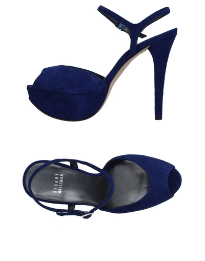 Shop Stuart Weitzman Sandals In Dark Blue