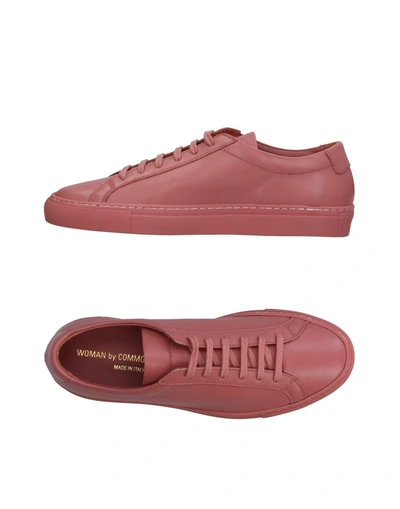 Shop Common Projects Woman By  Woman Sneakers Pastel Pink Size 8 Leather