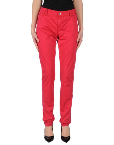 Shop Armani Jeans Casual Pants In Red