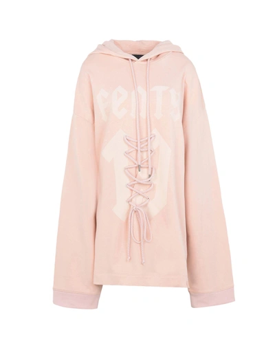 Shop Fenty X Puma Hooded Sweatshirt In Pale Pink