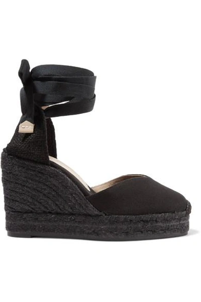 Shop Castaã±er Chiara Canvas Wedge Espadrilles In Black