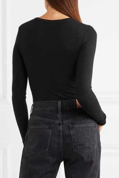 Shop Atm Anthony Thomas Melillo Stretch-micro Modal Bodysuit In Black