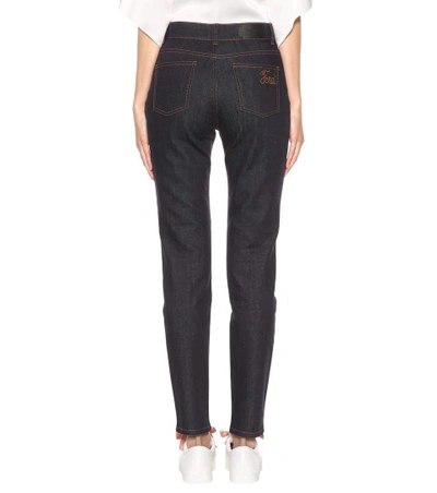 Shop Fendi Skinny Jeans In Blue