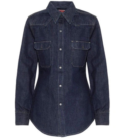 Shop Calvin Klein 205w39nyc Denim Shirt In Blue