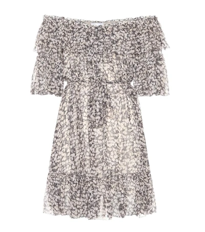 Shop Zimmermann Prima Off-the-shoulder Silk Dress In Grey