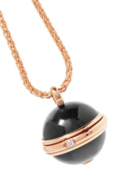 Shop Piaget Possession 18-karat Rose Gold, Onyx And Diamond Necklace