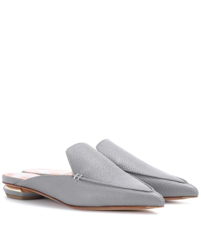 Shop Nicholas Kirkwood Beya Leather Mules In Grey