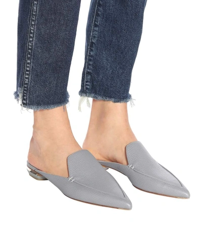 Shop Nicholas Kirkwood Beya Leather Mules In Grey