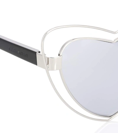 Shop Saint Laurent Loulou Sl 197 Sunglasses In Silver